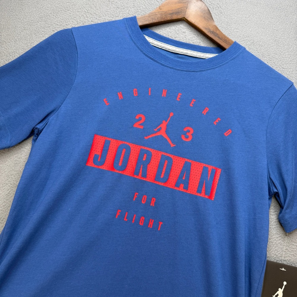 Jordan Engineered For Flight T Shirt Boys L True Blue Cotton Blend Athletic NWT